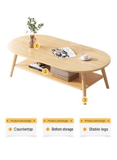 NKX Modern 2 Layer Coffee Table with Storage table 100 CM  - Image 3