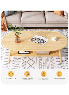 NKX Modern 2 Layer Coffee Table with Storage table 100 CM  - Image 4