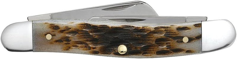 Case XX WR Pocket Knife Medium Stockman With Genuine Bone Handle, Stainless Steel Blades, Length Closed: 3 5/8 Inches (Amber Bone W/Sharpening Stone) - Image 3