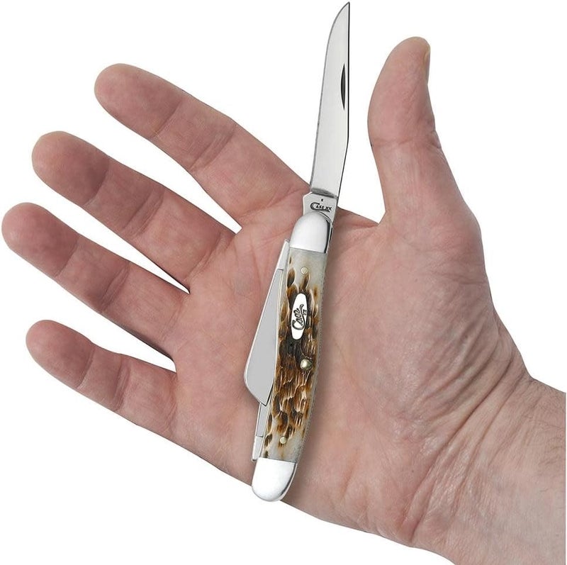 Case XX WR Pocket Knife Medium Stockman With Genuine Bone Handle, Stainless Steel Blades, Length Closed: 3 5/8 Inches (Amber Bone W/Sharpening Stone) - Image 5