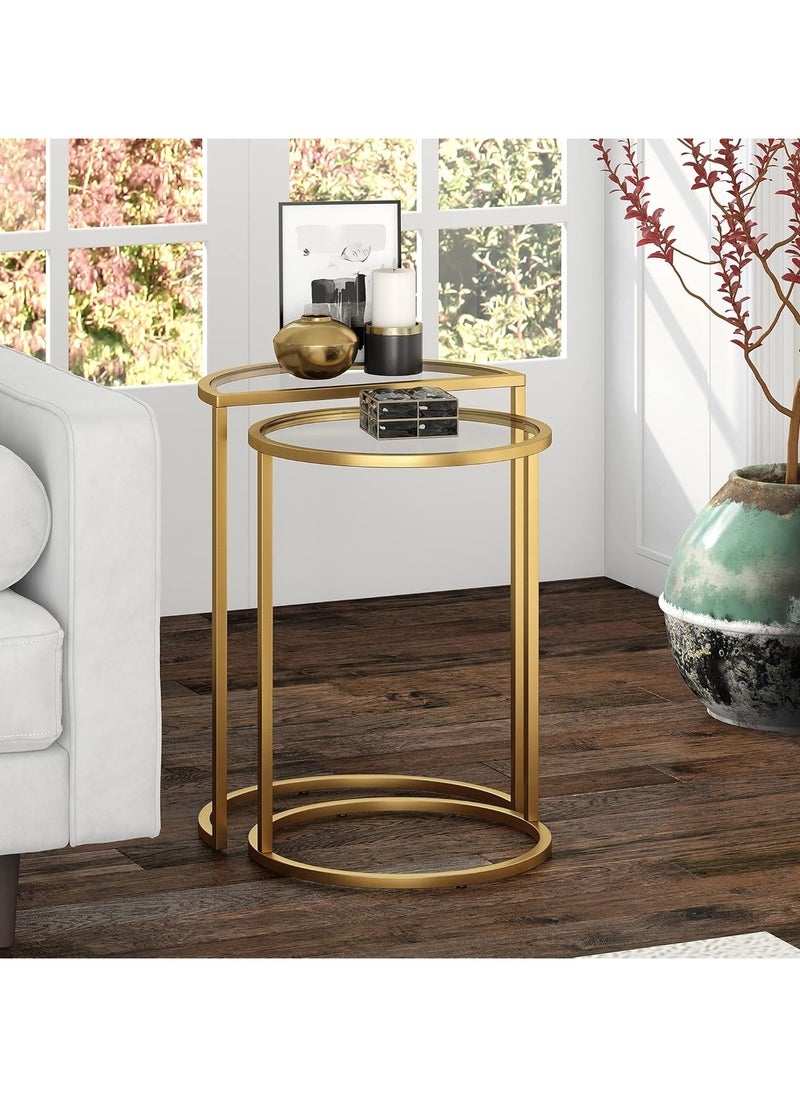 Generic Elegant Gold Brass Nesting Tables – Stylish End & Side Table Set  - Image 3