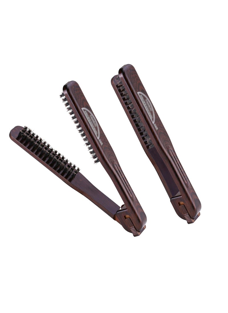 Perfehair PERFEHAIR Double Sided Straightening Brush  Natural Boar Bristle Clamp for Smooth FrizzFree Styling No Hair Pulling LongLasting Design 