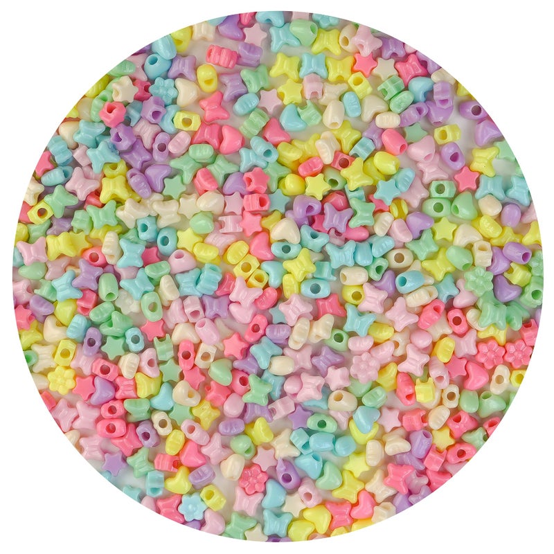 NikkiGuo 1000pcs Pony Beads, 15 Color Kandi Beads for Bracelets Making Kit, Hair Braids Crafts Jewelry Making Crafts Friendship Necklace Earrings DIY (Large Hole Light Color Mixed Color) - Image 2