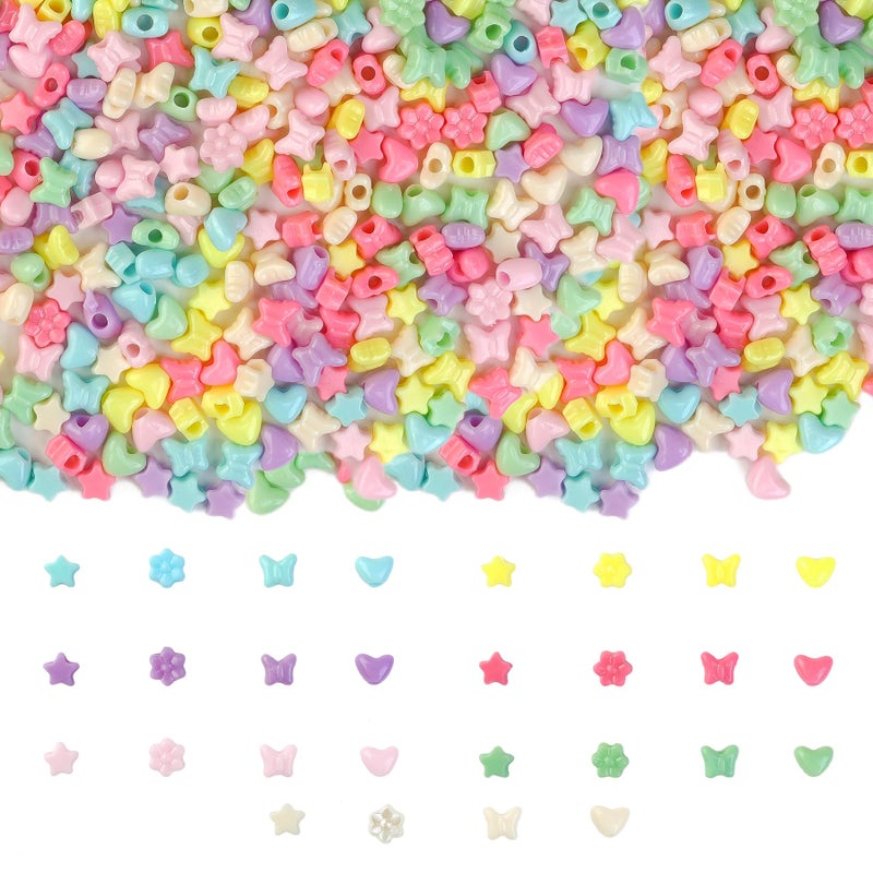 NikkiGuo 1000pcs Pony Beads, 15 Color Kandi Beads for Bracelets Making Kit, Hair Braids Crafts Jewelry Making Crafts Friendship Necklace Earrings DIY (Large Hole Light Color Mixed Color) - Image 1