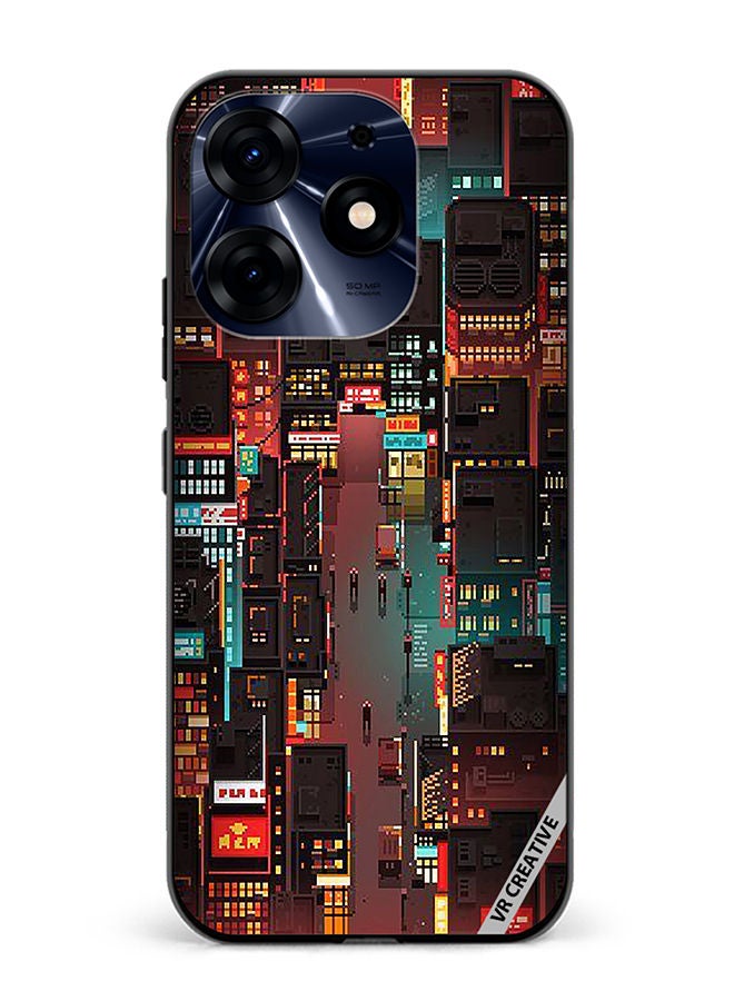 VR CREATIVE Protective Case Cover For Tecno Spark 10 Pro Street Of Tokyo Design Multicolour - Image 1