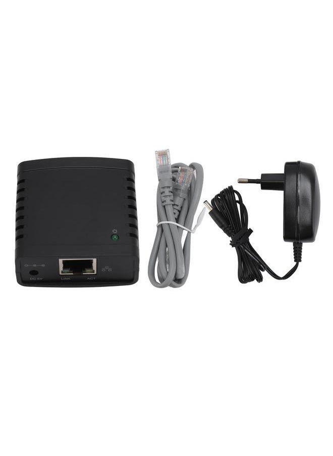 Thoraya - USB Print Server 100Mbps High Speed Wireless Print Server USB to RJ45 Interface Print Share Server Adapter for Office EU Plug 100‑240V - Image 1