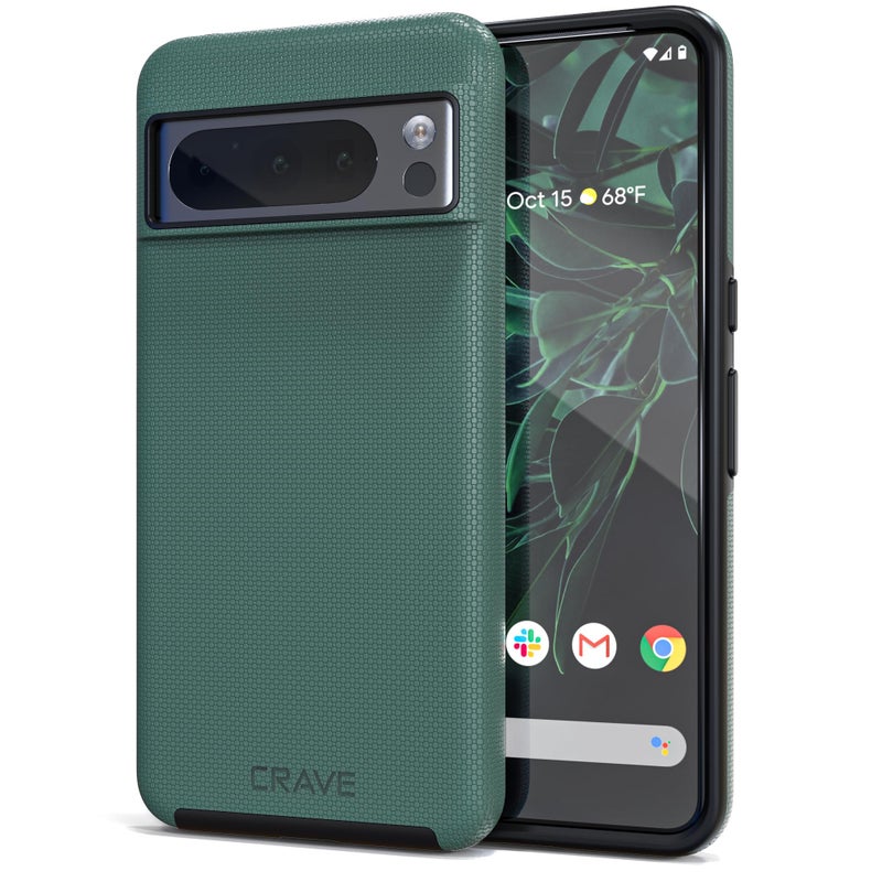 Crave for Google Pixel 8 Pro Case, Shockproof Protection Dual Layer Case for Google Pixel 8 Pro (6.7 inch) - Forest Green - Image 1