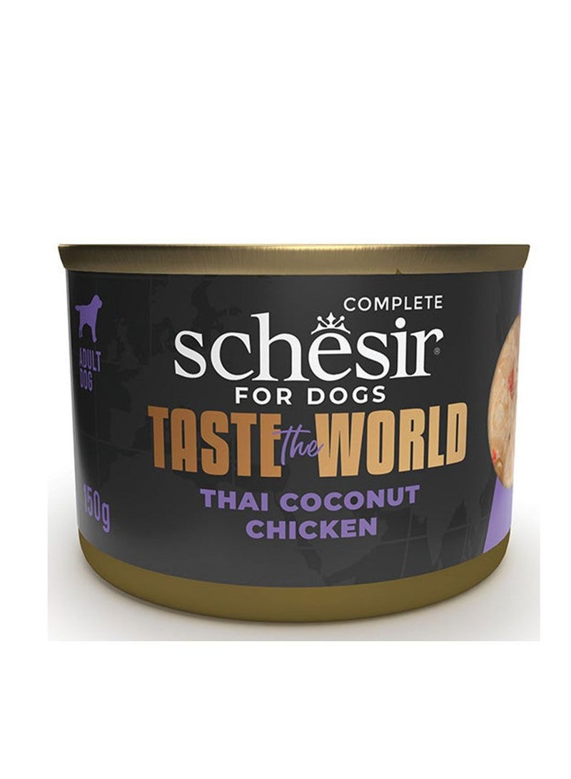 Schesir 12 pc of Taste The World Canned Dog Food - Chicken Thai Coconut in Broth, 150g - Image 3