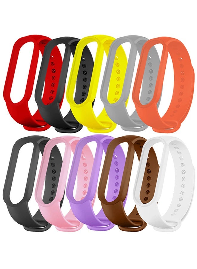10 Pieces of Strap Band for Xiaomi Mi Band 6 Mi Band 5 - Silicone Watch band Replacement Band