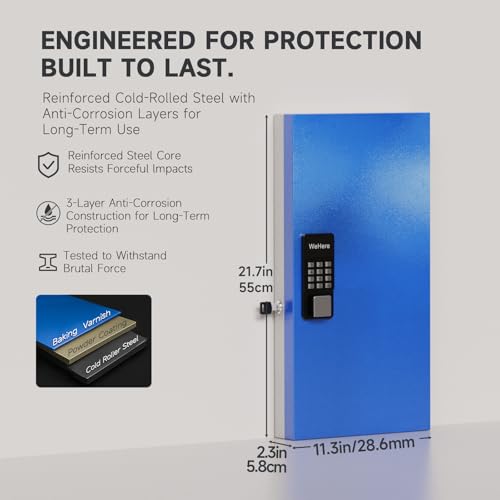 WeHere صندوق قفل مفاتيح 48 مفتاح مثبت على الحائط WeHere، بلوتوث/OTP/واي فاي عن بُعد/رمز ثابت/فتح بالمفتاح، خزانة مفاتيح ذكية، حافظة تنظيم المفاتيح، دليل إدارة المفاتيح للشقق، الفنادق، المكاتب، المنازل - Image 2