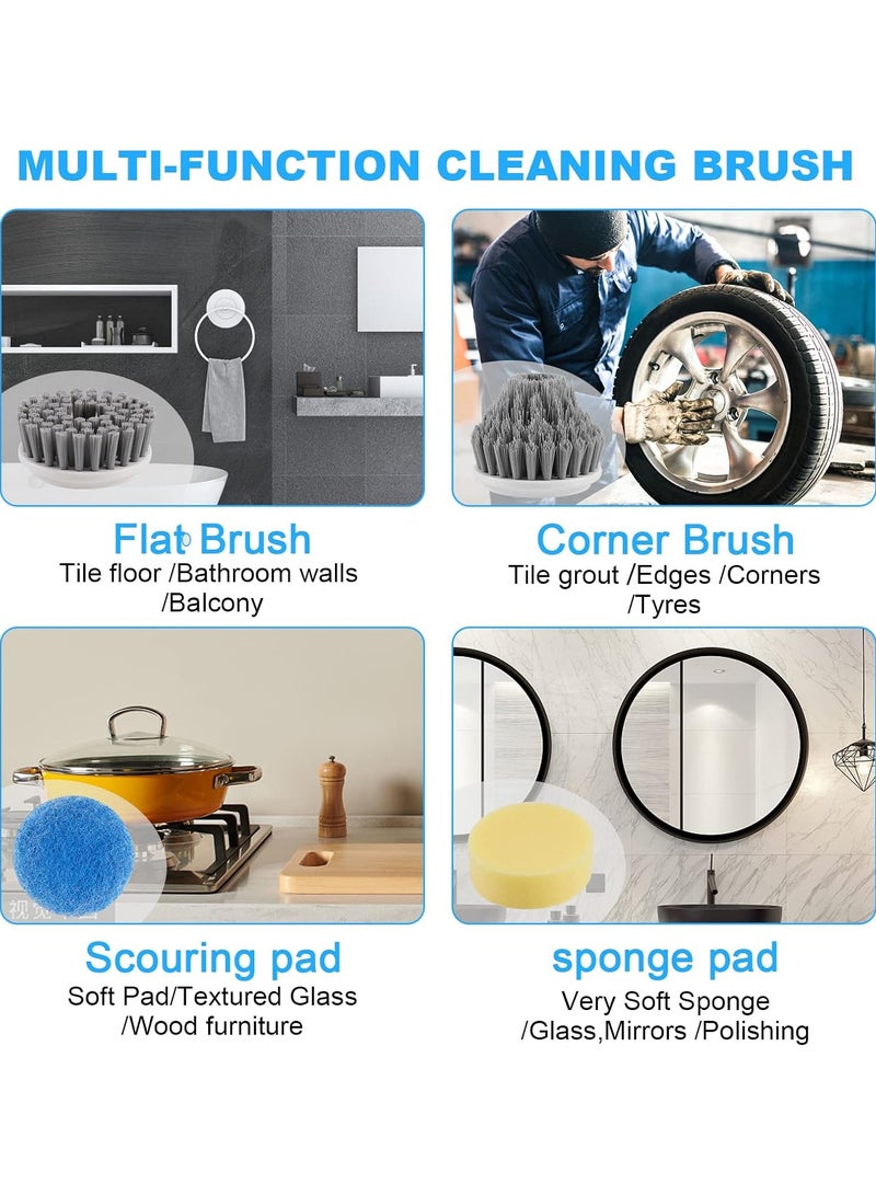 Electric Spin Scrubber Cordless, Portable Multifunctional Power Cleaning Scrubber Brush for Bathroom Kitchen, Electric Handheld Cleaning Brush Tools, Tub Window Dish Carpet Shower Cleaner Scrubber - Image 3