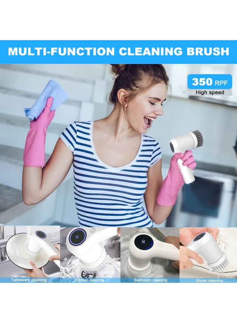 Electric Spin Scrubber Cordless, Portable Multifunctional Power Cleaning Scrubber Brush for Bathroom Kitchen, Electric Handheld Cleaning Brush Tools, Tub Window Dish Carpet Shower Cleaner Scrubber - Image 2