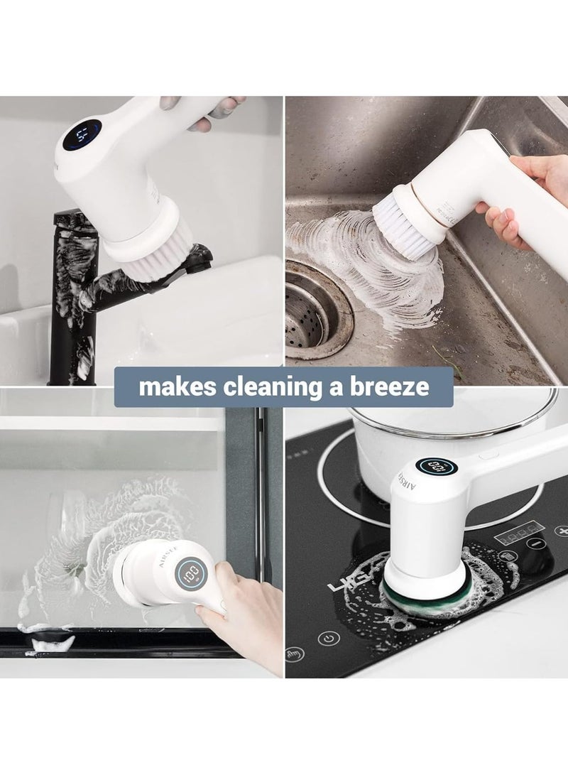 Electric Spin Scrubber Cordless, Portable Multifunctional Power Cleaning Scrubber Brush for Bathroom Kitchen, Electric Handheld Cleaning Brush Tools, Tub Window Dish Carpet Shower Cleaner Scrubber - Image 4