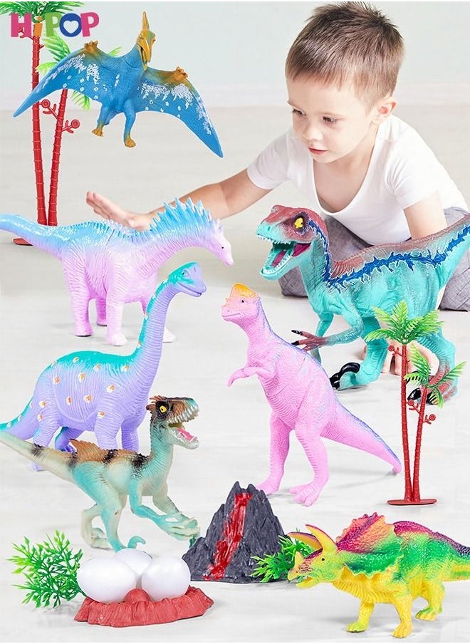 HIPOP - Dinosaur Toys With Dinosaur Figures, Activity Play Mat & Trees For Creating A Dino World Including Pterosaurs, Triceratops, Dinosaur Head Storge Design, Perfect Dinosaur Playset - Image 1