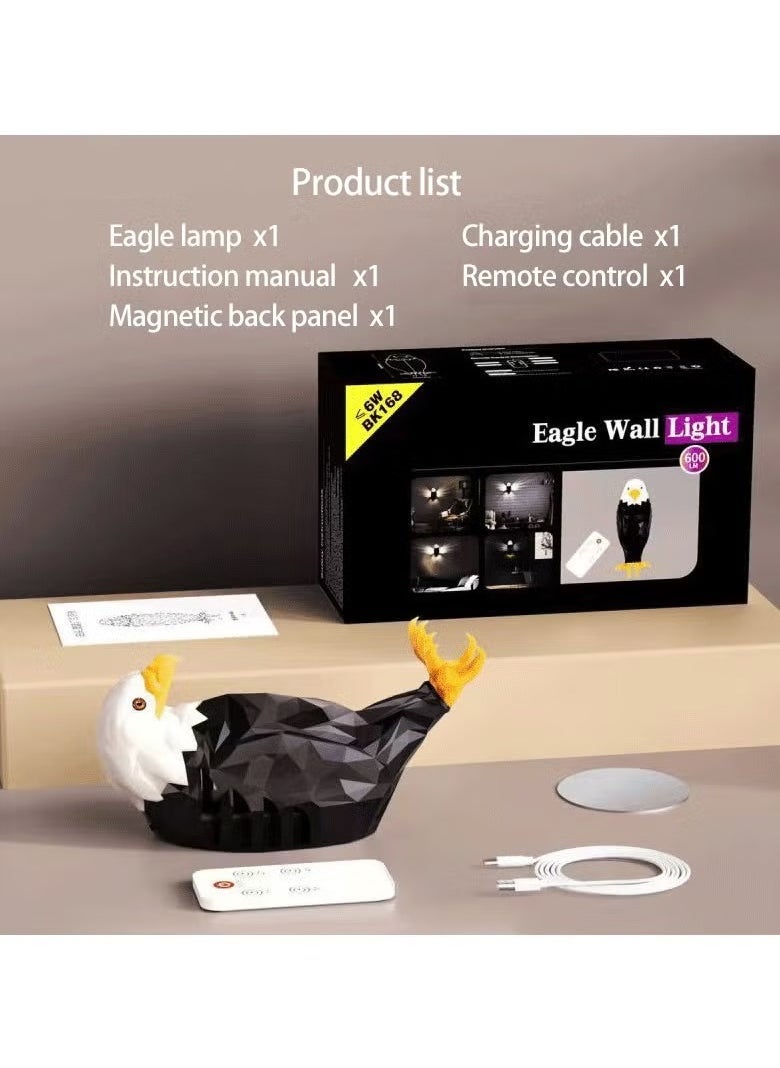 JAJEEK Eagle Light Decorative Lamp – Kids Night Light, LED Wall Light with Remote Control, Magnetic Wall Mounted, USB Rechargeable & Battery Powered, Removable Mood Light for Bedroom, Living Room, Office, Hallway  - Image 4