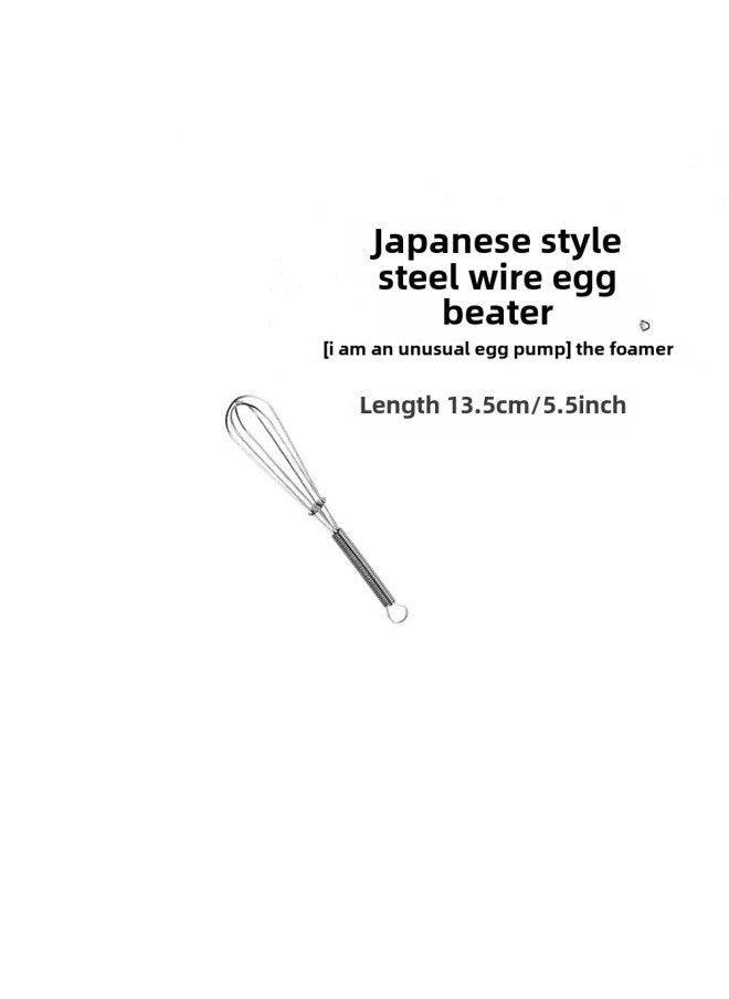 Generic - Mini Manual Egg Beater Spring Handle 430 Stainless Steel Small Egg Mixer Cream Whisk Kitchen Utensils For Daily Use-Color:13.5cm 5.5 Inch - Image 1