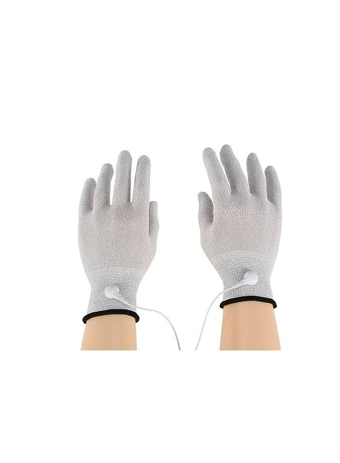 SYOSI Electrode Gloves, Conductive Glove for Electrode Gloves Massage Hand Gloves with Electrode for Pads,  Fiber Materials, Excellent Resistance  (1 Pair )  - Image 2