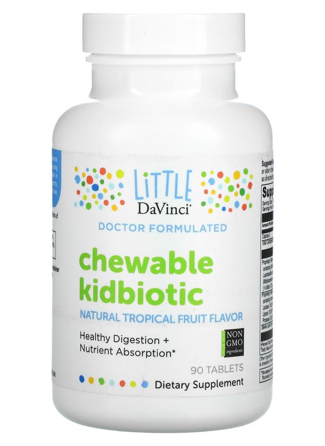 LiTTLE DaVinci - Chewable Kidbiotic Natural Tropical Fruit 90 Tablets - Image 1