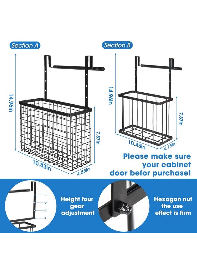 YMCCOOL 2 Pack Cabinet Door Organizer,Over The Cabinet Door Organizer with Towel Bars,Hang Over Cabinet Door Storage, Kitchen Cabinet Door Organizer for Cutting Board, Baking Sheet, Foil, Plastic Wrap - Image 4