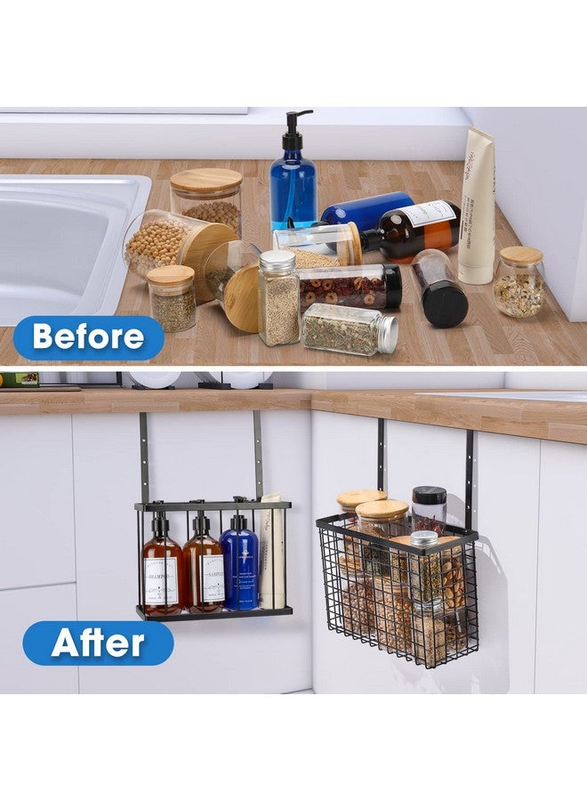 YMCCOOL 2 Pack Cabinet Door Organizer,Over The Cabinet Door Organizer with Towel Bars,Hang Over Cabinet Door Storage, Kitchen Cabinet Door Organizer for Cutting Board, Baking Sheet, Foil, Plastic Wrap - Image 5