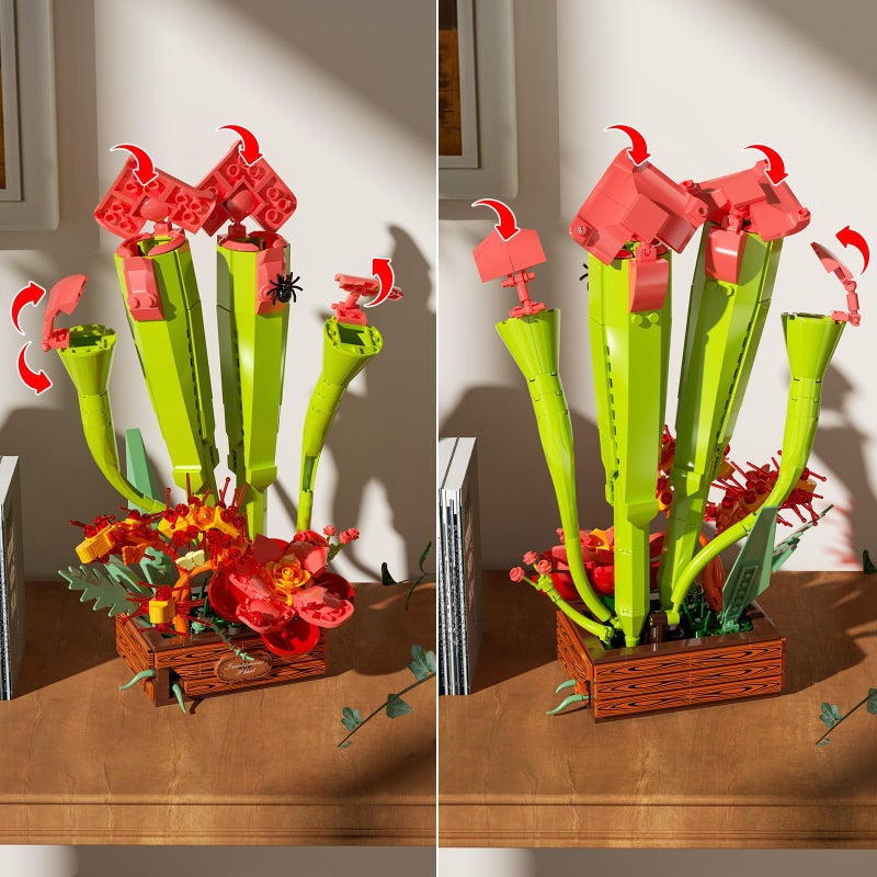 JAKI Carnivorous Plant Bonsai Building Set - Sarracenia Pinguicula Drosera Artificial Plant Model Toy for Desk or Home Decor, Gift Idea for Nature Lovers Adult Kids 12+ - Image 5