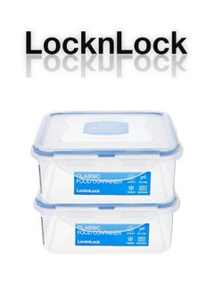 LOCK & LOCK LocknLock Classic Airtight Squared Containers 870ml Set of 2 - BPA-Free, Microwave & Freezer Safe  - Image 2