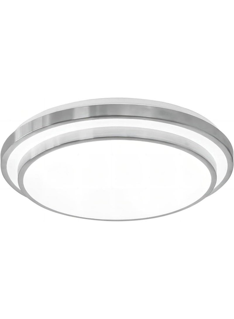 HUA QIANG WANG Flush Mount Double Layer Silver Ceiling Lamp, 3-color Modern Simple LED Ceiling Light for Bedroom Living Room Dining Room - Image 1