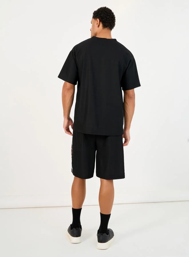 Styli Solid Oversized Short Sleeve Shirt & Shorts Co-Ords