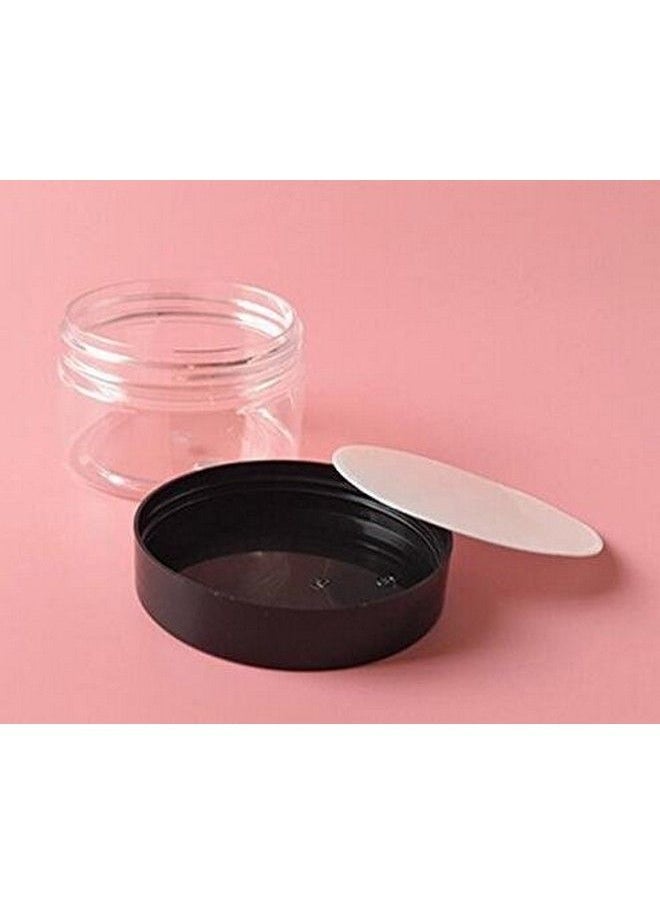 ericotry Clear Pet Plastic (Bpa Free) Refillable Low Profile Jar 8 Oz / 250Ml Empty Cosmetic Containers Cases With Black Lid For Lip Balm Make Up Eye Shadow Powder Cream Lotion Bottle Food Bottle (6 Pack)  - Image 5