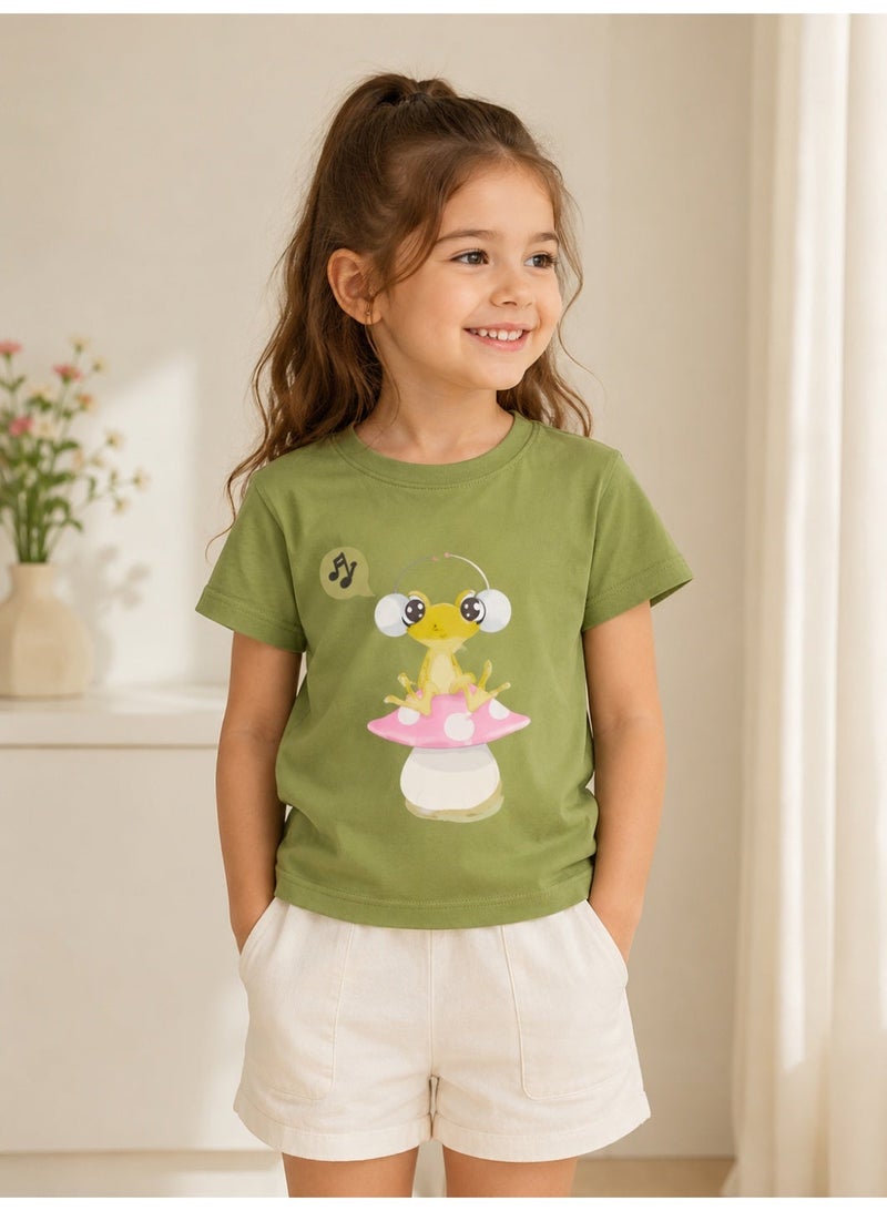 FOREVER 21 Girls Mushroom Frog Graphic Tee (Kids) - Image 1