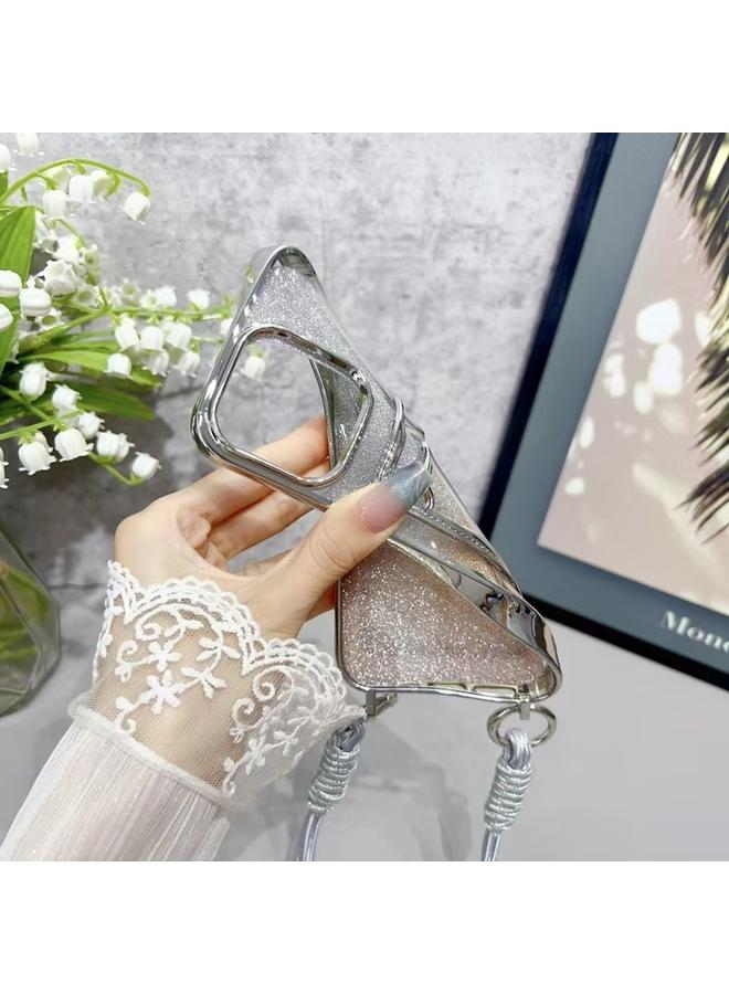 S-TOP Case For iPhone 12/12 Pro Plating Gradient Glitter TPU Phone Case with Card Slot & Strap - Image 4