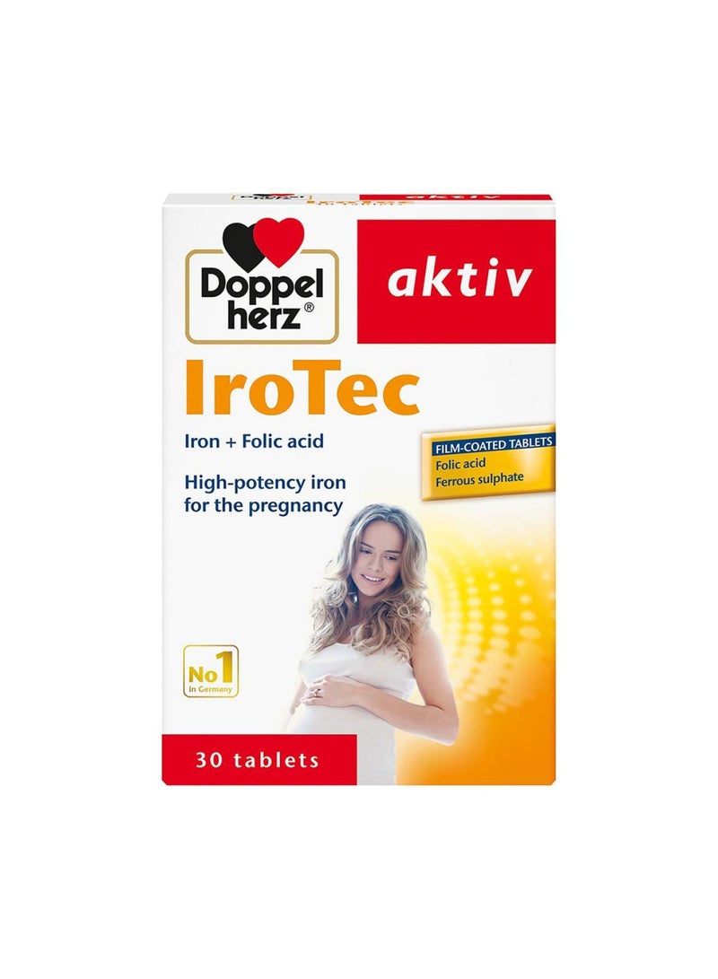 aktiv IroTec Iron + Folic Acid Tablets For Pregnancy Support, Pack of 30's