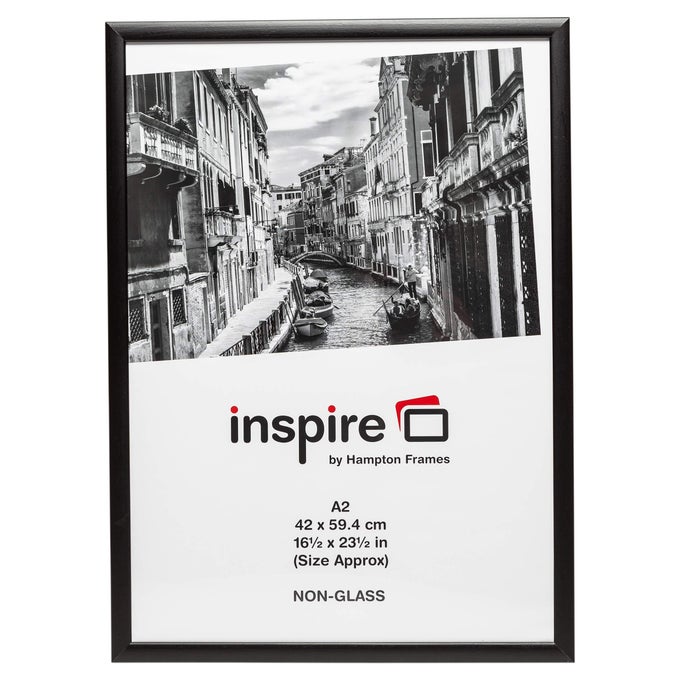 RAVENWOOD A2 42X59CM BLACK PICTURE FRAME ACRYLIC NONGLASS FRONT PACK OF 1