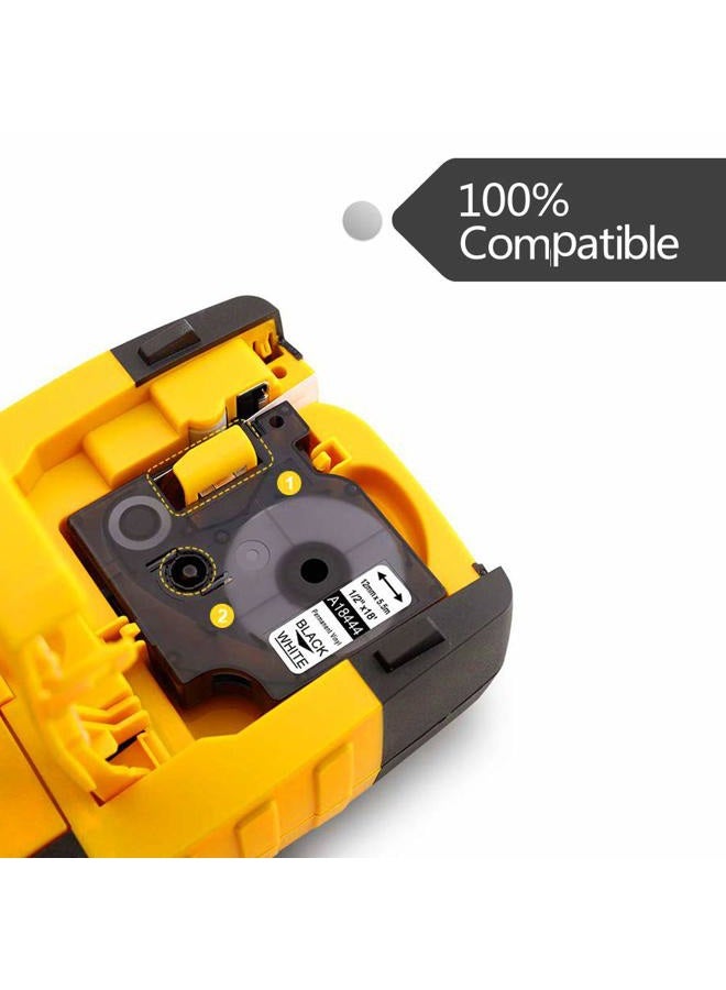 FlyLong Compatible Label Tape Replacement for DYMO Rhino 18444 1805243 1805412 1805415 1805416 Permanent Vinyl 1/2 Inch Industrial Label Tapes Compatible with Rhino 4200 5200 Label Makers, 5 Packs - Image 2