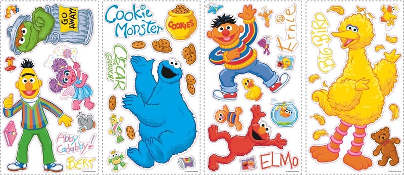RoomMates Sesame Street Peel and Stick Wall Decals - 45 Pieces - Image 1