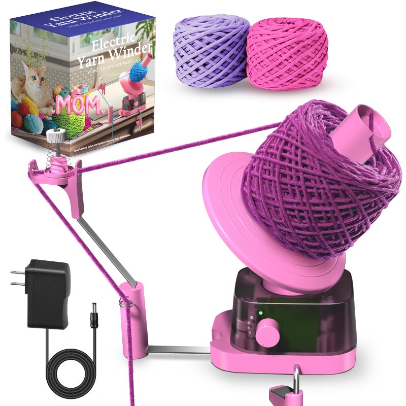 Zappyway Yarn Winder Electric Yarn Ball Winder for Crocheting Efficiently Cake with Strong Tension Adjustable Speed Up to 13 oz Automatic Spinner Wool for Knitting Enthusiast Pink - Image 2