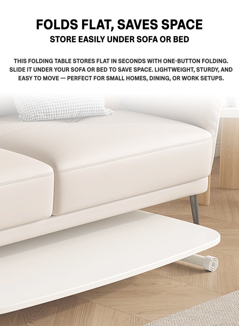 DBLEW Foldable Adjustable Dining Coffee Study Table 90×60 cm – Portable Wooden Laptop Desk with Metal Frame, Space-Saving Home Office Table - Image 3