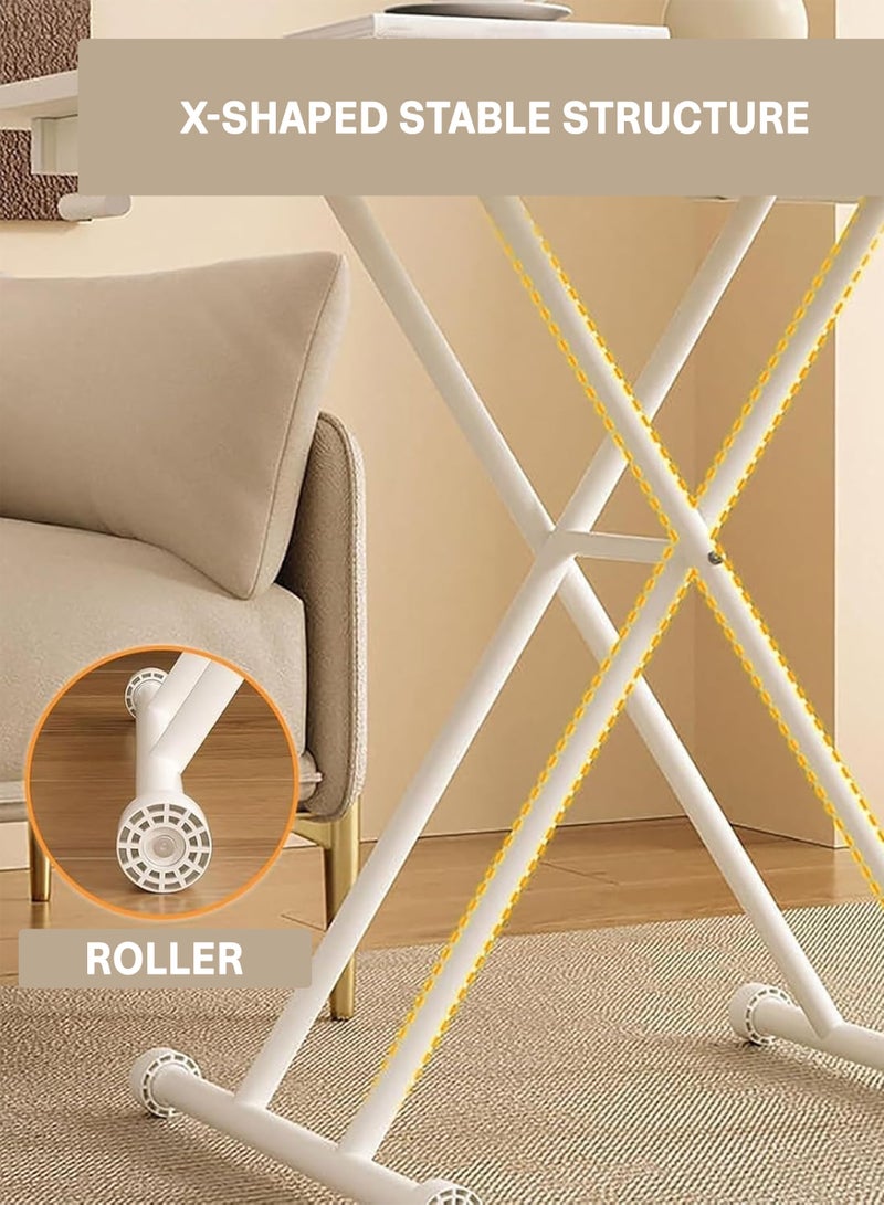 DBLEW Foldable Adjustable Dining Coffee Study Table 90×60 cm – Portable Wooden Laptop Desk with Metal Frame, Space-Saving Home Office Table - Image 5