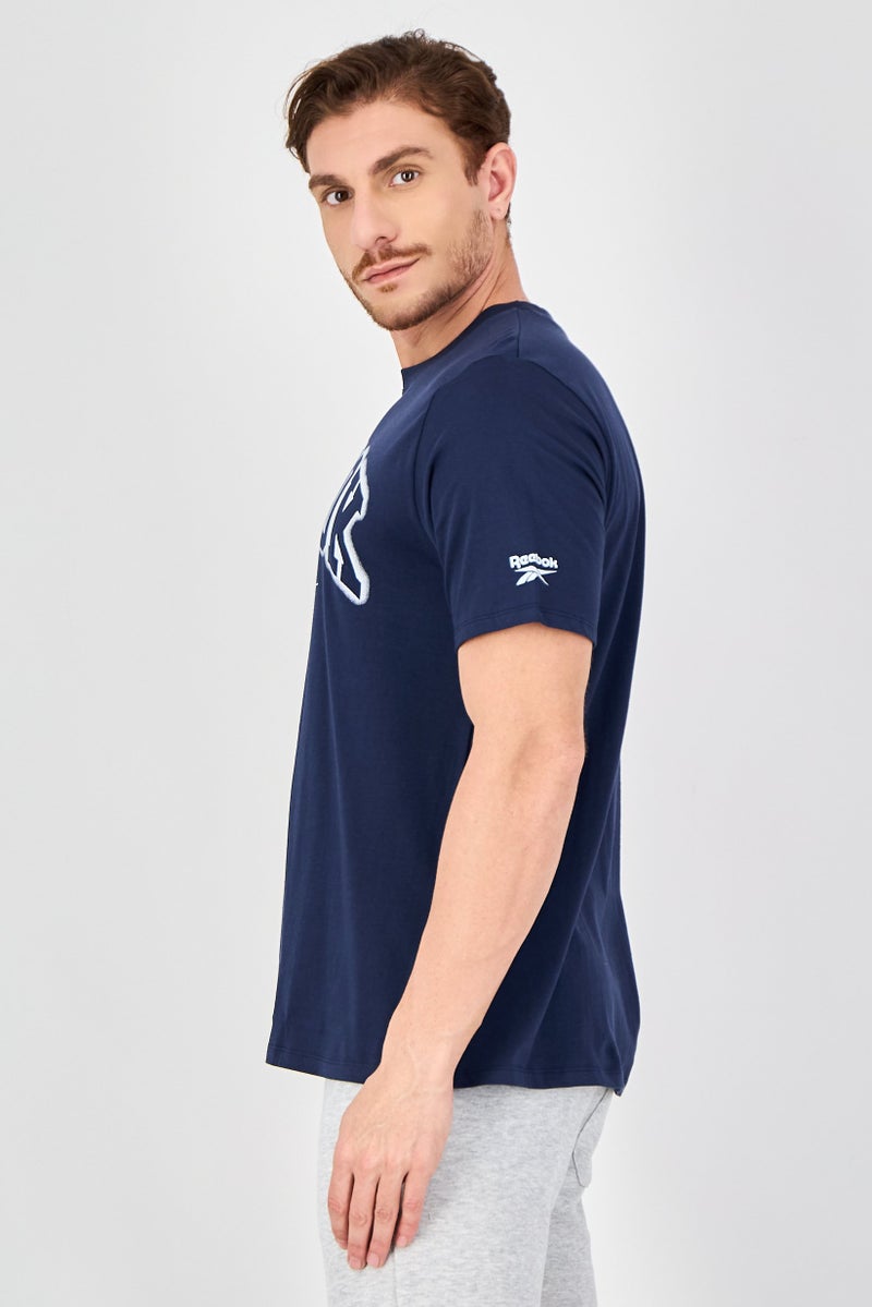 Reebok Men Sportswear Fit Short Sleeve Outdoor T-Shirt, Navy Blue - Image 2