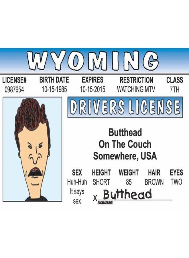 Signs 4 Fun Parody Driver’s License | WY - Butthead ID | Fake ID Novelty Card | Collectible Trading Card Driver’s License | Novelty Gift for Holidays | Made in The USA - Image 2