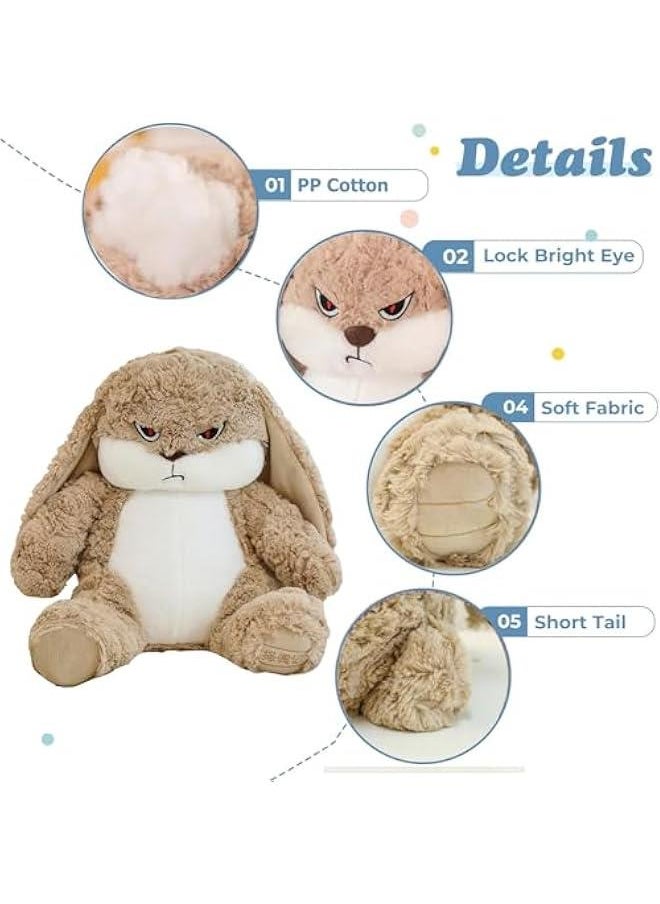 Generic - Angry Lop Eared Rabbit Plush,  Brown Bunny Stuffed Animal Cute Bunny Plush Toy Soft Kawaii Bunny plushie for Kids and Adults  Gifts - Image 1