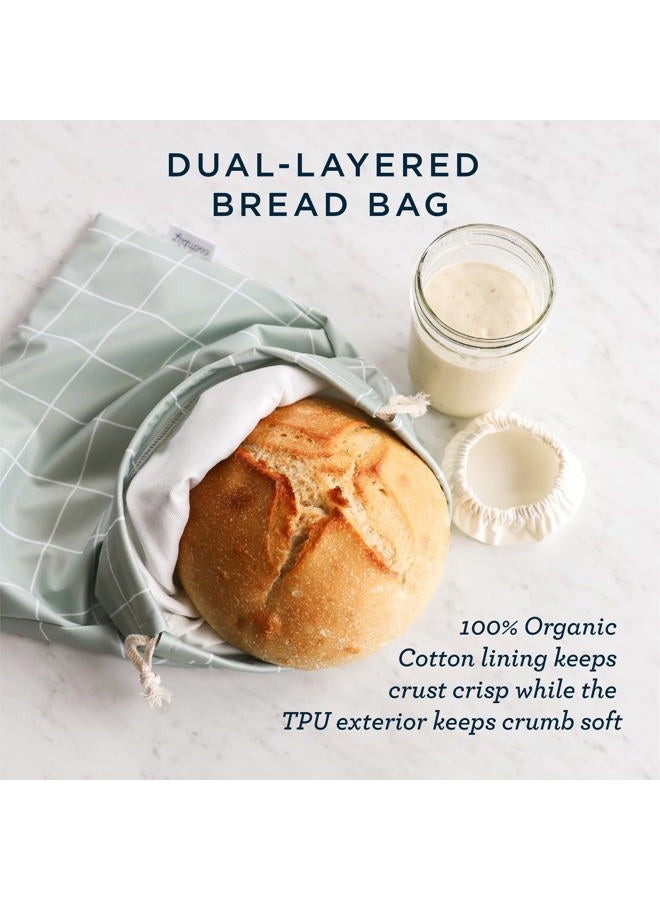 Esembly Sourdough Proofing Kit, Bread Storage Bag, Bread Proof Bowl Cover and Starter Cover - Reusable, Made with 100% TPU Washable Material - 3-Piece Set - Fantastic Fungi - Image 3