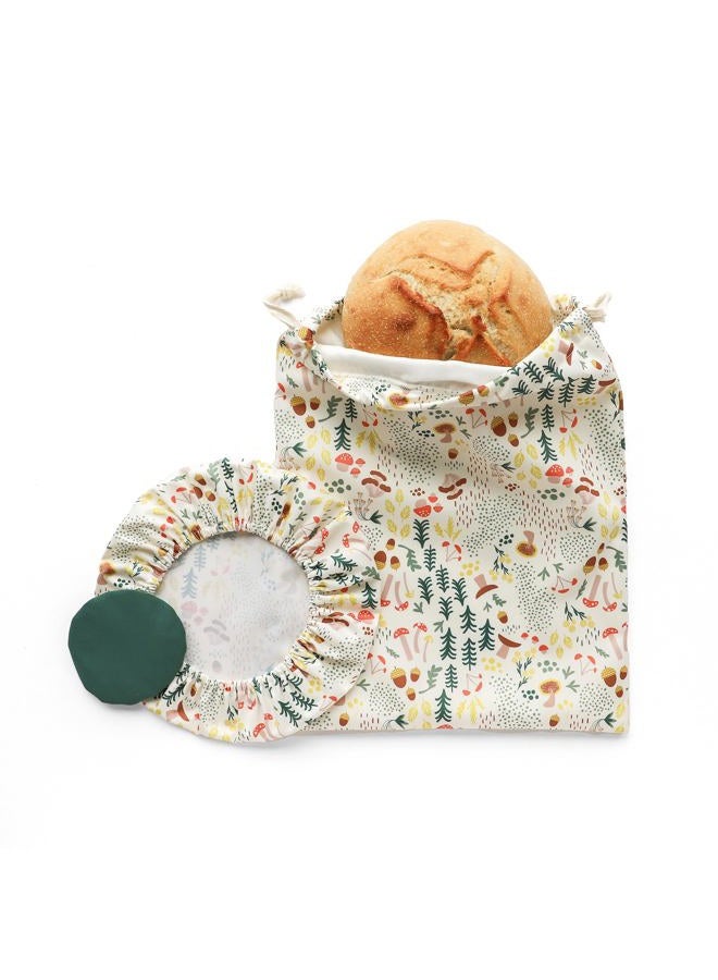 Esembly Sourdough Proofing Kit, Bread Storage Bag, Bread Proof Bowl Cover and Starter Cover - Reusable, Made with 100% TPU Washable Material - 3-Piece Set - Fantastic Fungi - Image 1