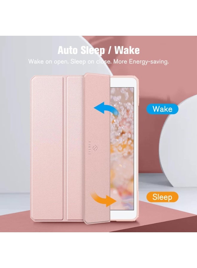 Hybrid case compatible with iPad Air 3rd generation 2019 / iPad Pro 3rd generation 2017, built-in pencil holder 10.5 inch, shockproof cover with clear transparent back cover (pink) - Image 3