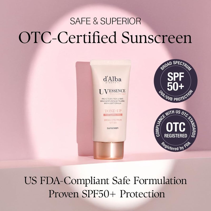 d'alba Piedmont سيروم واقي شمس دالبا بييدمونت ووتر فول تون-أب طيف واسع SPF 50 + واقي شمس كوري للوجه، لجميع ألوان البشرة، تركيبة مقاومة للعرق (1.69 أونصة سائلة) - Image 3