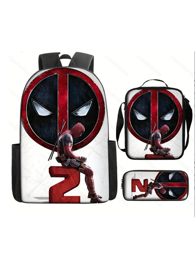 Spider-Man Spiderman Hero Cartoon Student Backpack Three-Piece Set 29*16*42 cm 