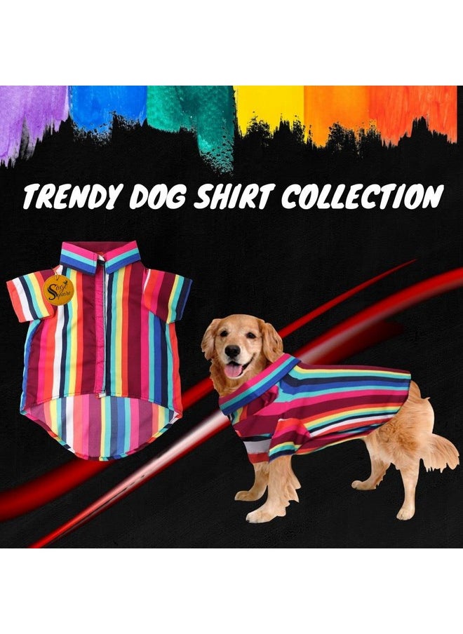 Sage Square Funky Soft Material Dog Shirt | Cool/Funky Print Pet | Soft Light Weight | Comfortable & Breathable Dog Clothing | Trendy Vest Outfit (Large - 20 Inch) (Colorfull Stripes Print)  - Image 2