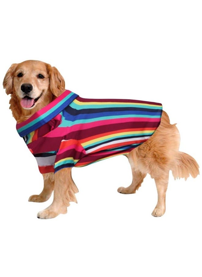 Sage Square Funky Soft Material Dog Shirt | Cool/Funky Print Pet | Soft Light Weight | Comfortable & Breathable Dog Clothing | Trendy Vest Outfit (Large - 20 Inch) (Colorfull Stripes Print)  - Image 1