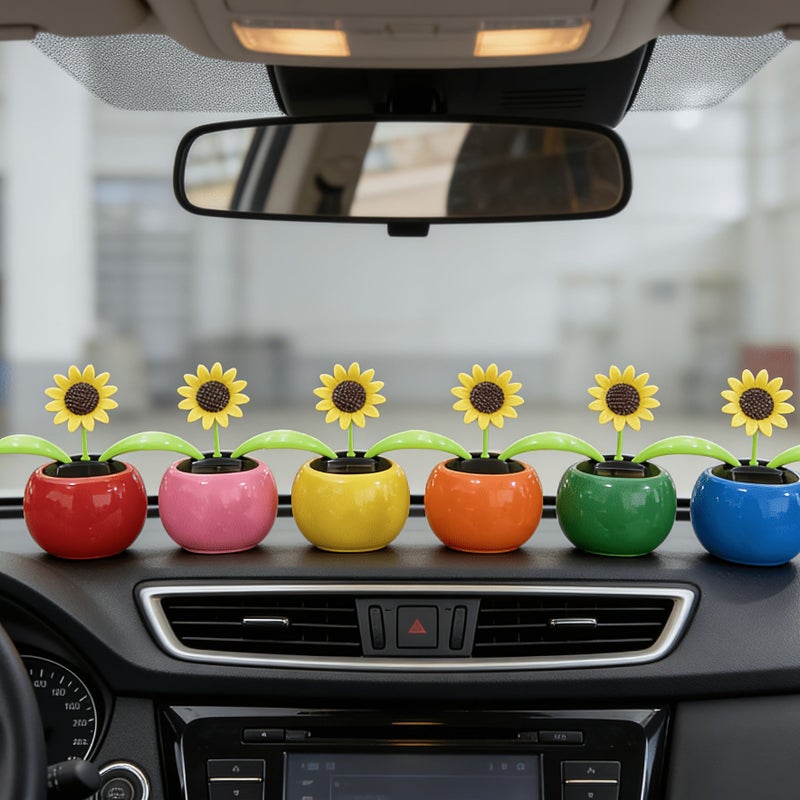 Clear Healing Sunflower Car Center Console Ornament Home Desk - Image 3