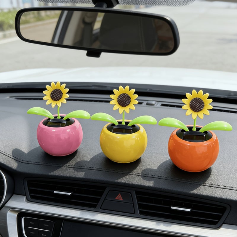 Clear Healing Sunflower Car Center Console Ornament Home Desk - Image 1